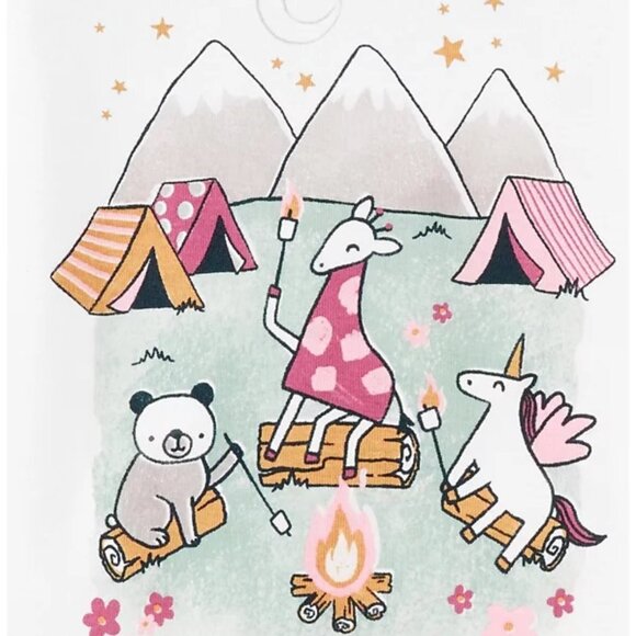 Carter's Toddler Girls Animal Print Cotton Pajamas 4 Piece Set Sz 4T Long Sleeve - Picture 4 of 5